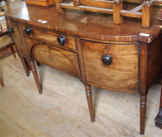 George III mahogany breakfront sideboard(-)